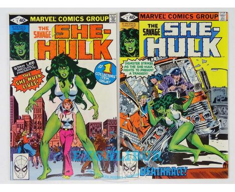 SAVAGE SHE-HULK #1 &amp; 2 - (1975 - MARVEL) - HOT Character &amp; Book - Origin and First appearance of She-Hulk, whose TV s