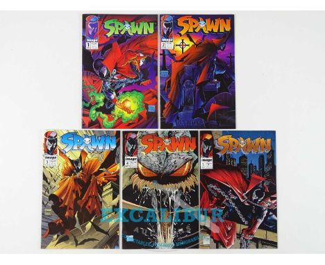 SPAWN #1, 2, 3, 4, 5 - (5 in Lot) - (1992 - IMAGE) - ALL First Printings + Complete first five (5) issue un-broken run + Firs