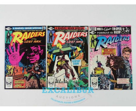 RAIDERS OF THE LOST ARK #1, 2, 3 - (3 in Lot) - (1981 - MARVEL) - Complete Three Issue Mini Series officially adapting the sm