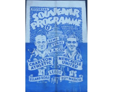 1946-47 CHARLTON ATHLETIC V NEWCASTLE UNITED FA CUP SEMI-FINAL AT LEEDS
29th March 1947 played at Elland Road slight fold &am