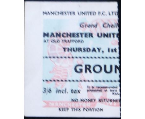 1959-60 MANCHESTER UNITED V REAL MADRID FRIENDLY MATCH TICKET
1st October 1959 friendly game good condition