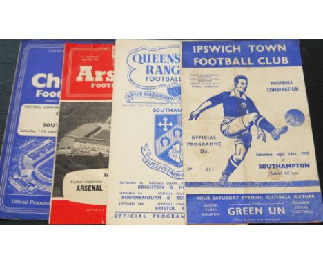 1957-58 SOUTHAMPTON RESERVE AWAY PROGRAMMES&nbsp;&nbsp;
Ipswich Town, Arsenal, Chelsea, Queens Park Rangers&nbsp;
Fair / good