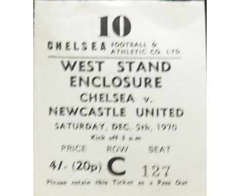 1970-71 CHELSEA V NEWCASTLE UNITED TICKET
5th December 1970 in good condition&nbsp;
