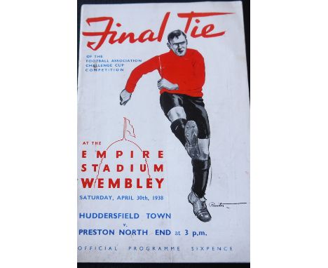 1938 FA CUP FINAL HUDDERSFIELD TOWN V PRESTON NORTH END
30th April 1938 played at Wembley, loose cover, slight fold &amp; som