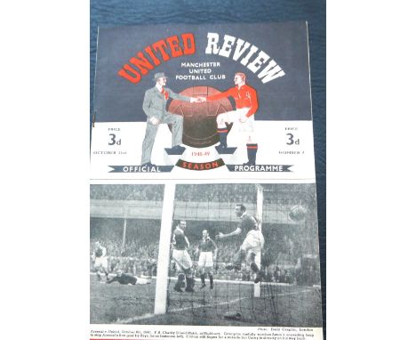 1948-49 MANCHESTER UNITED V BURNLEY&nbsp;
23rd October 1948 good condition for age with slight staple rust