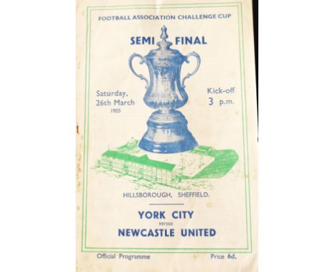 1955 NEWCASTLE UNITED V YORK CITY FA CUP SEMI-FINAL AT HILLSBOROUGH&nbsp;
26th March 1955 Stains down edge
