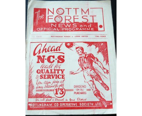 1948-49 NOTTINGHAM FOREST V LEEDS UNITED
6th November 1948 good condition for age with verly light fold and small amount of s