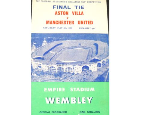 1957 FA CUP FINAL ASTON VILLA V MANCHESTER UNITED
4th May 1957 played at Wembley in good condition&nbsp;
