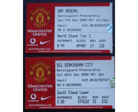 2002-03 MANCHESTER UNITED V ARSENAL &amp; BIRMINGHAM CITY TICKETS
Both good condition&nbsp;