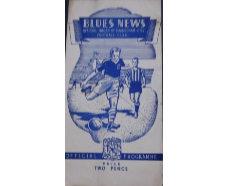 1948-49 BIRMINGHAM CITY V NEWCASTLE UNITED
25th December 1948 gate fold programme with team changes otherwise good&nbsp;