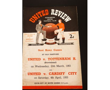 1952-53 MANCHESTER UNITED V BARNSLEY FA YOUTH CUP
21st March 1953 5th round first season of the Youth cup, slight age related