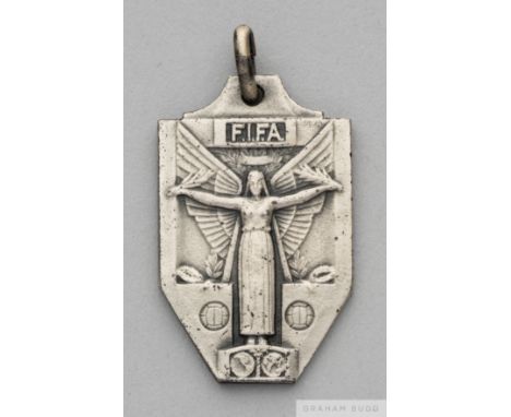 Continental silver 1958 World Cup third place World Cup medal the obverse inscribed FIFA, the reverse inscribed WORLD CHAMPIO