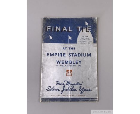 F.A. Cup Final programme Sheffield Wednesday v West Bromwich Albion, played at Wembley Stadium, 27th April 1935 22-page, with