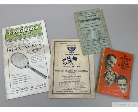 Collection of tennis programmes  including Wimbledon Programmes 1947, 1948, 1949,1950, 1951, 1952 (2) 1954, Dunlop LTA Annual