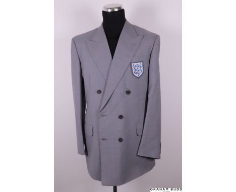 A light grey England World Cup 1990 staff issued suit  manufactured by Simpson of Piccadilly, no jacket size indicated, beari