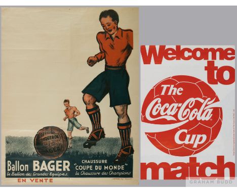 J. De Bussac, Ballon Bager Les Ballon des Grandes Equipes Chassure "Coupe du Monde" (football and football boots) French adve
