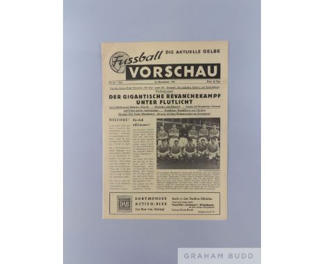 1956 European Cup Borussia Dortmund v Manchester United 1st round programme,  played on 21st November 1956,4-page edition wit