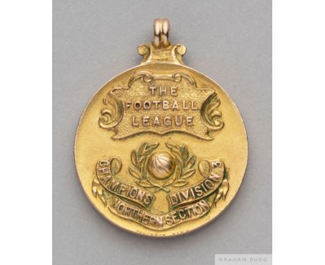 Maurice Dando 9ct gold Division 3 Northern Section League Championship winners medal, 1935-36 the obverse inscribed THE FOOTB