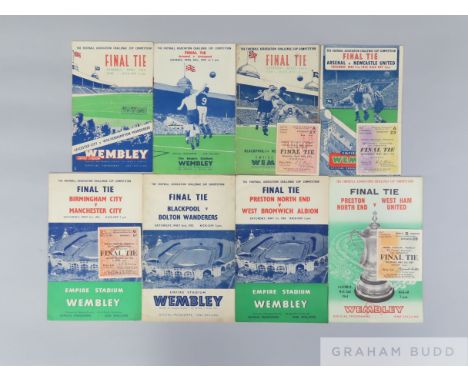 A run of F.A.Cup final match programmes from 1949 to 1970 including ticket stubs for 1951, 1952, 1956, 1964, 1967, 1968, (qty