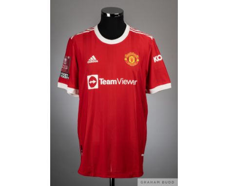 Nemanja Matic red and No.31 Manchester United v. Middlesbrough match issued short-sleeved shirt, 2022, Adidas, 8 with crew-ne