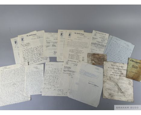 A collection of letters and other ephemera relating to referee Dr. Arthur W. Barton  including Letter dated 21 Feb 1991 to th