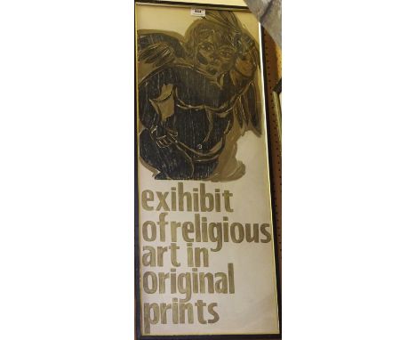 BRITISH SCHOOL Poster, exhibit of religious art in original prints, screen print, 85 x 33cm Condition Report: Available upon 