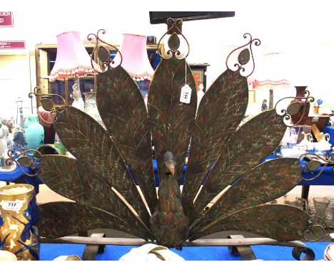 A fireguard in the form of a peacock, possibly American Condition Report: Available upon request