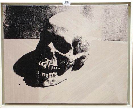 AFTER DAMIAN HIRST Skull, print on canvas, 48 x 60cm and another (2) Condition Report: Available upon request