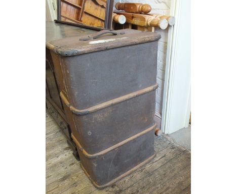 A large vintage travelling trunk