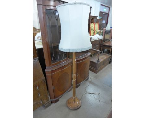 An elm standard lamp