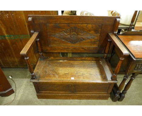 An oak monk's bench