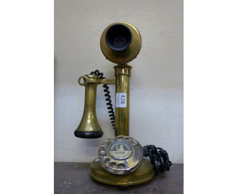 A vintage brass telephone