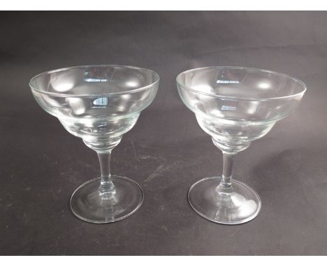 A set of six clear sundae/cocktail/champagne saucers 