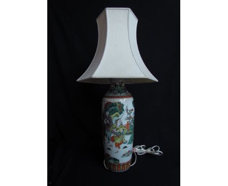 A circa 1900 Oriental vase converted to a lamp