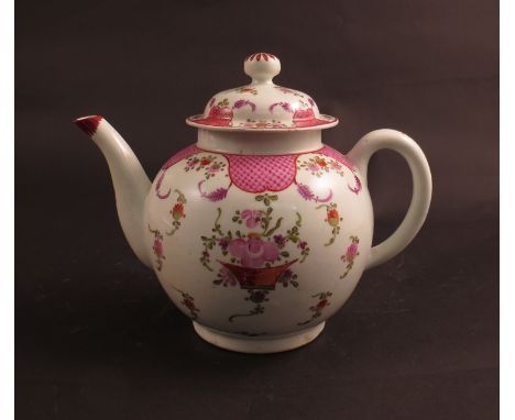 An 18th Century Lowestoft teapot (lid restored)