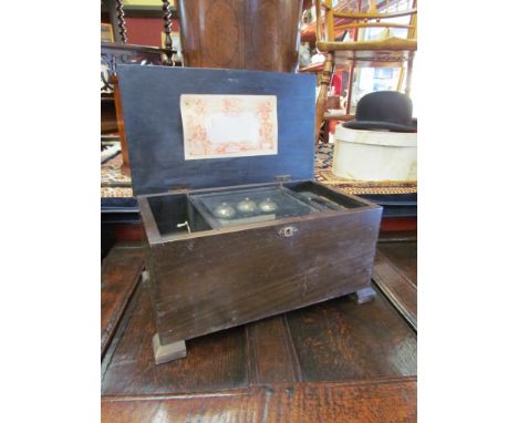 A Swiss Qualite Excelsior music box playing eight airs striking on three bells with 16cm cylinder, 43 teeth comb 