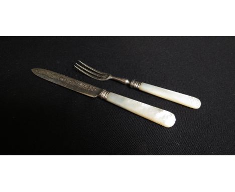 An Edwardian George Jackson & David Fullerton - Josiah Williams & Co silver set of nine pickle knives and forks with engraved