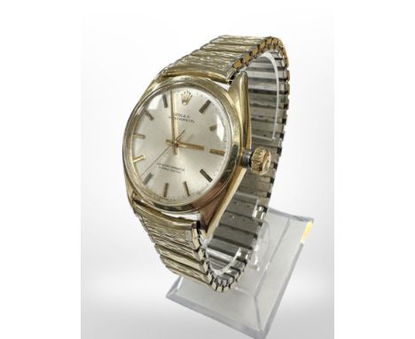 A gent's vintage 10ct gold Rolex Oyster Perpetual "bubble back" centre seconds wristwatch, ref. 6084, serial number 838349, w