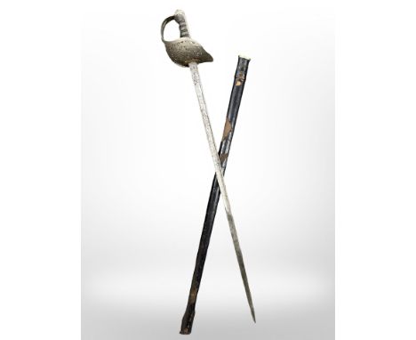 A George V 1897 pattern infantry officer's sword by Henry Wilkinson of Pall Mall, London, with pierced, nickel-plated hilt, w