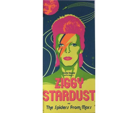 DAVID BOWIE, ZIGGY STARDUST  screenprint by Brian Miller, signed in ink by artistNote: Whilst McTear's has no reason to doubt