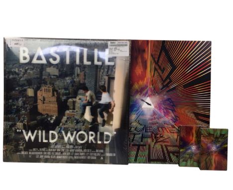 BASTILLE, GROUP OF SIGNED AND UPOPENED MERCHANDISE  including Give Me The Future album, the cover signed by all four band mem