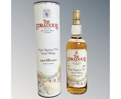 The Edradour Single Highland malt Scotch Whisky aged 10 Years, 75cl in tube with certificate.