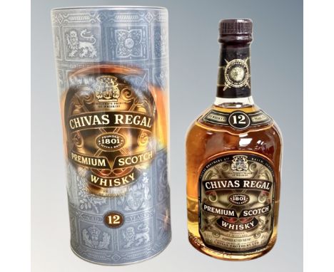 Chivas Regal Premium Scotch aged 12 years, 700ml, in retail tin.