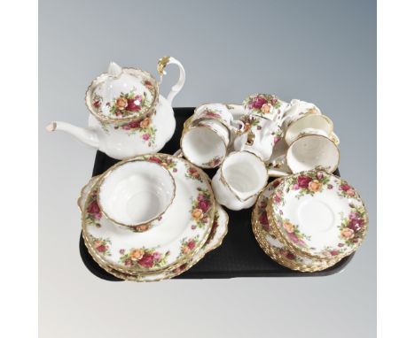 A twenty-nine piece Royal Albert Old Country Roses bone china tea and dinner service 