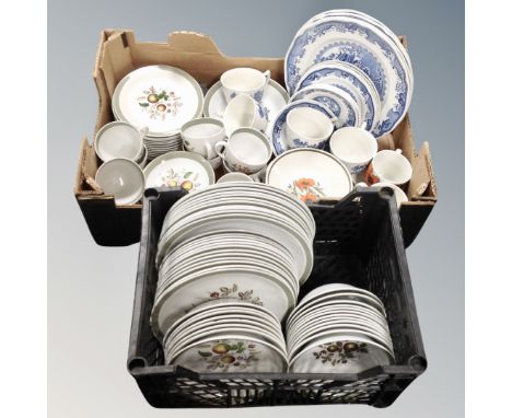 A box and crate of extensive Alfred Meakin tea and dinner service together with further Meakin studio ware and Masons tea chi