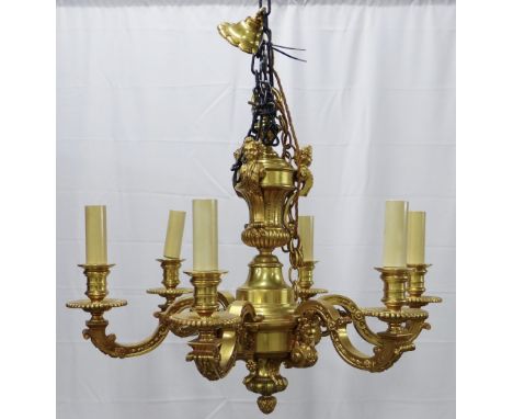 Baroque style six branch chandelier,  64 x 64cm 