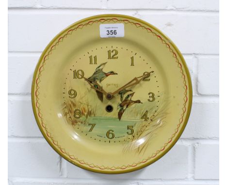 Vintage Smiths tin plate wall clock 26cm diameter 
