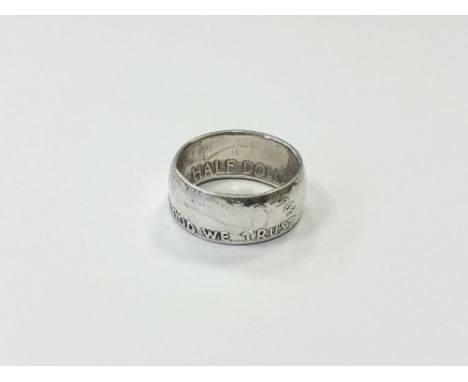 A United States half dollar 1963 ring, size R 