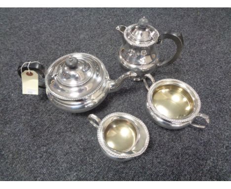 A four piece Sheffield plated tea service 