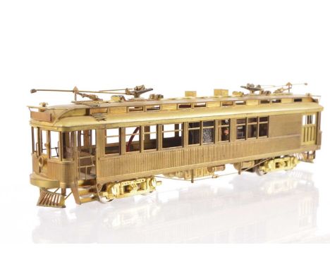 E Suydam & Co H0 Gauge Pacific Electric Powered Ten Wood Interurban Combine Model No 1360, made by Orion, Japan, unpainted, l